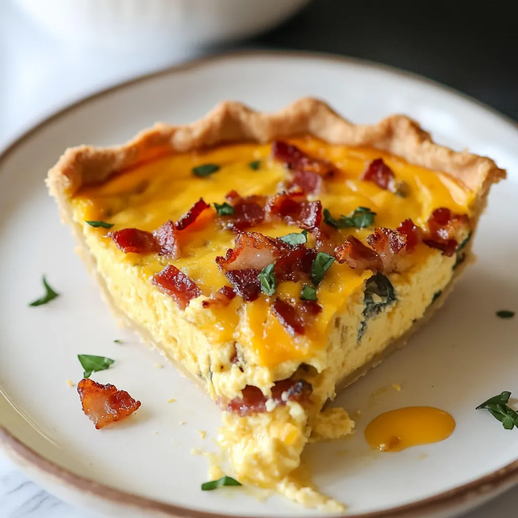 Easy Bacon Cheddar Quiche Recipe