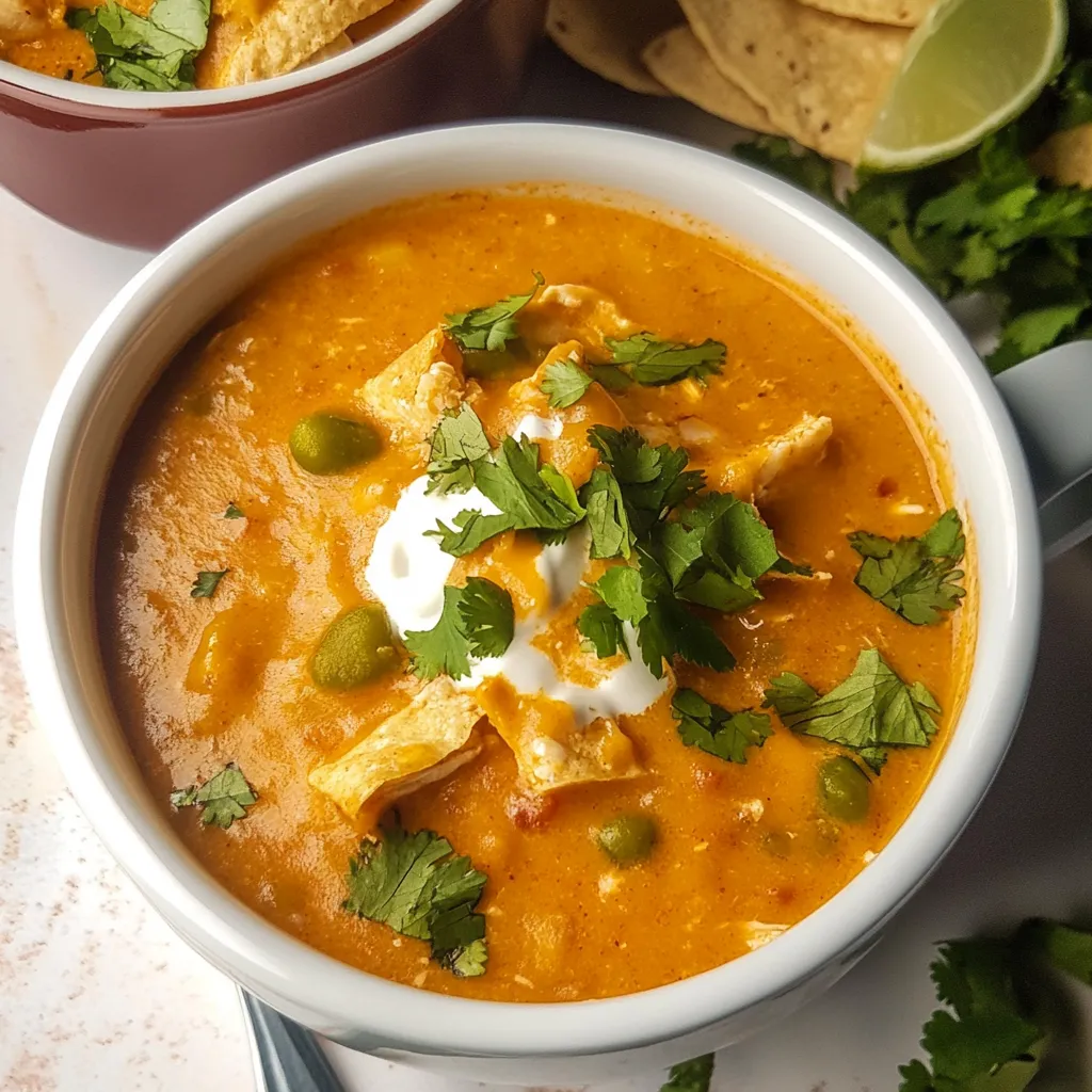 Cheesy Chicken Enchilada Soup