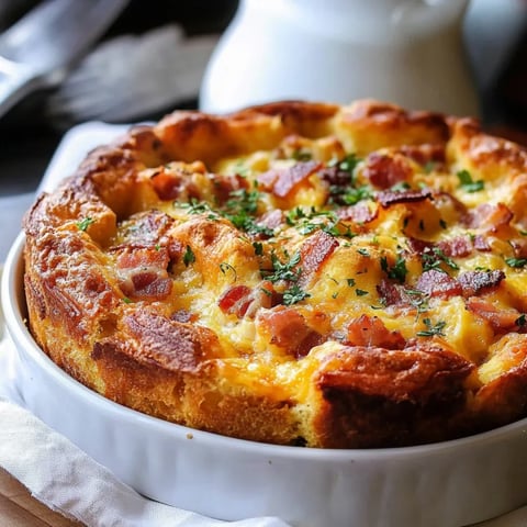 Cheese & Bacon Breakfast Strata Cake