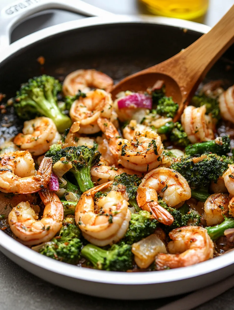 Sautéed Garlicky Shrimp and Broccoli