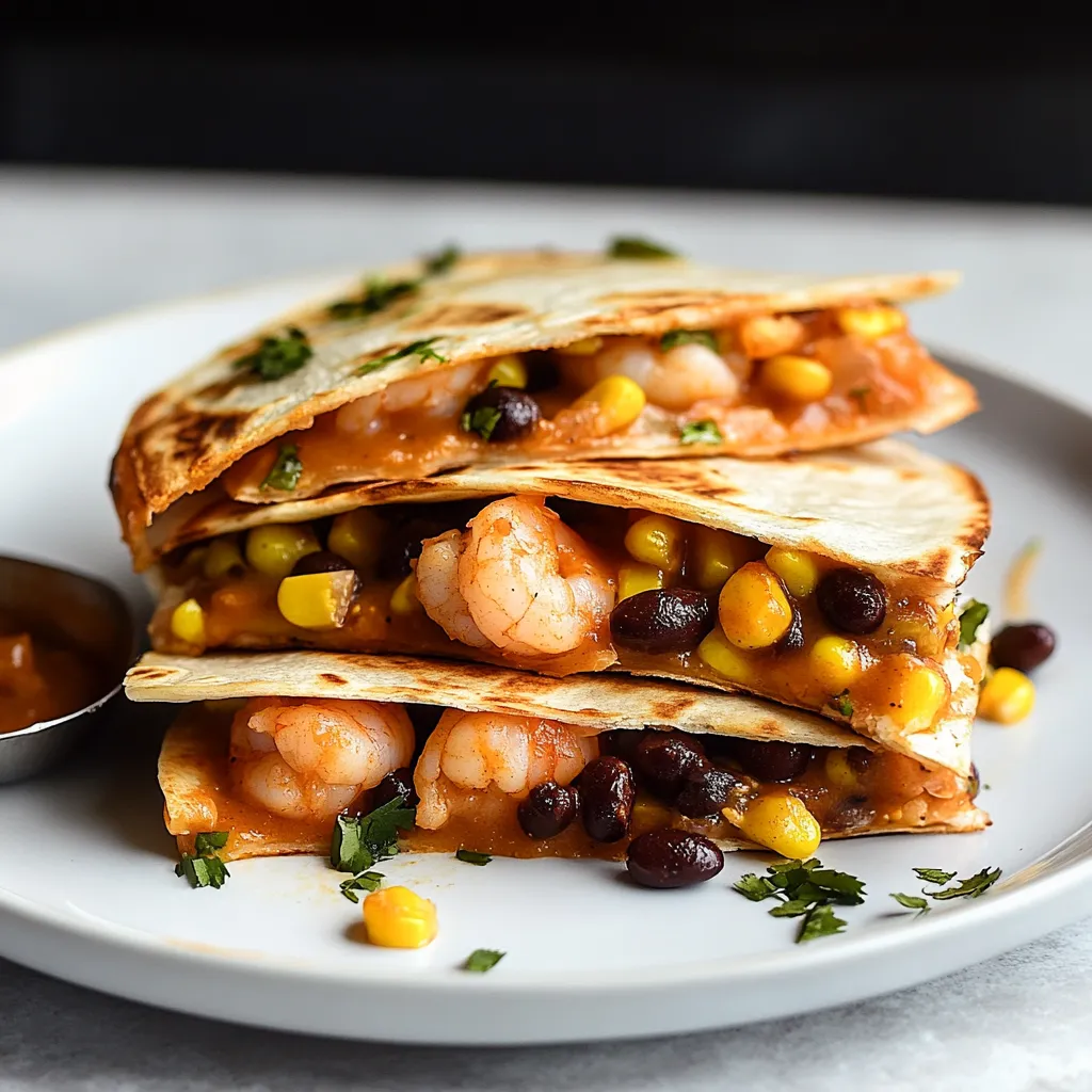 Spicy Shrimp Black Bean Quesadillas