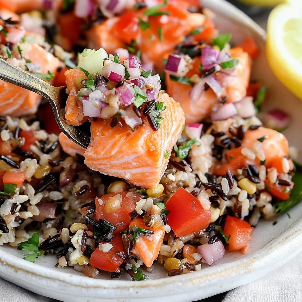 Mediterranean Salmon Wild Rice Bowls