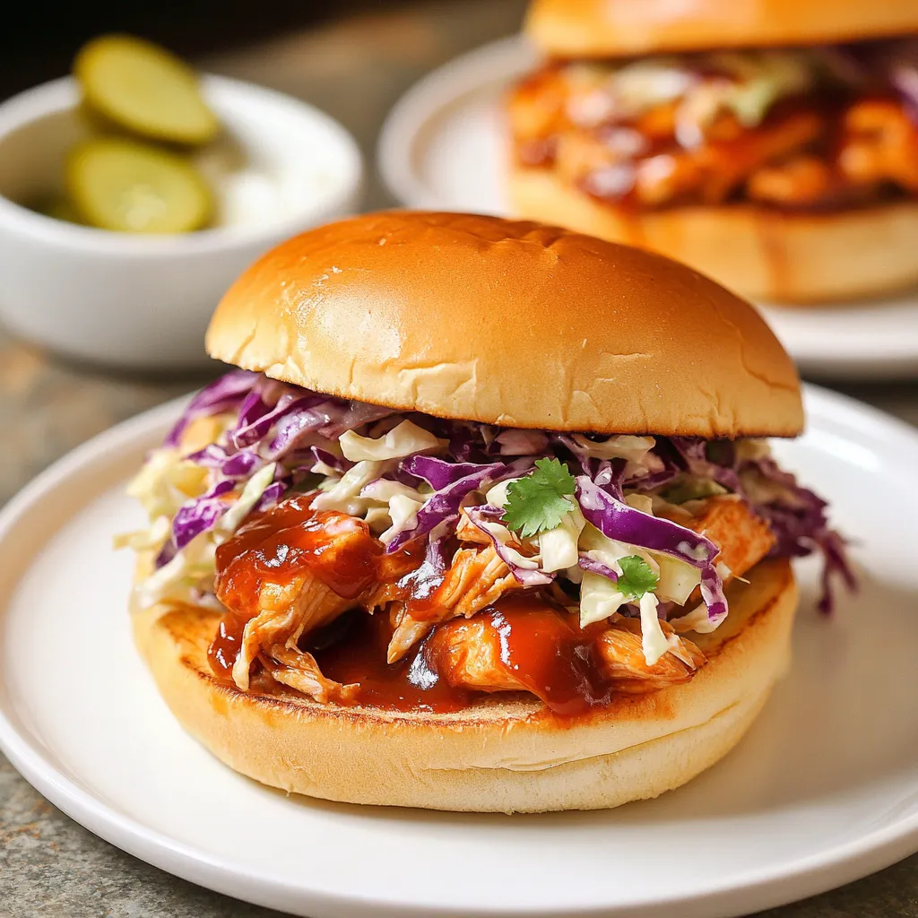 Quick BBQ Chicken Sandwich with Fresh Slaw