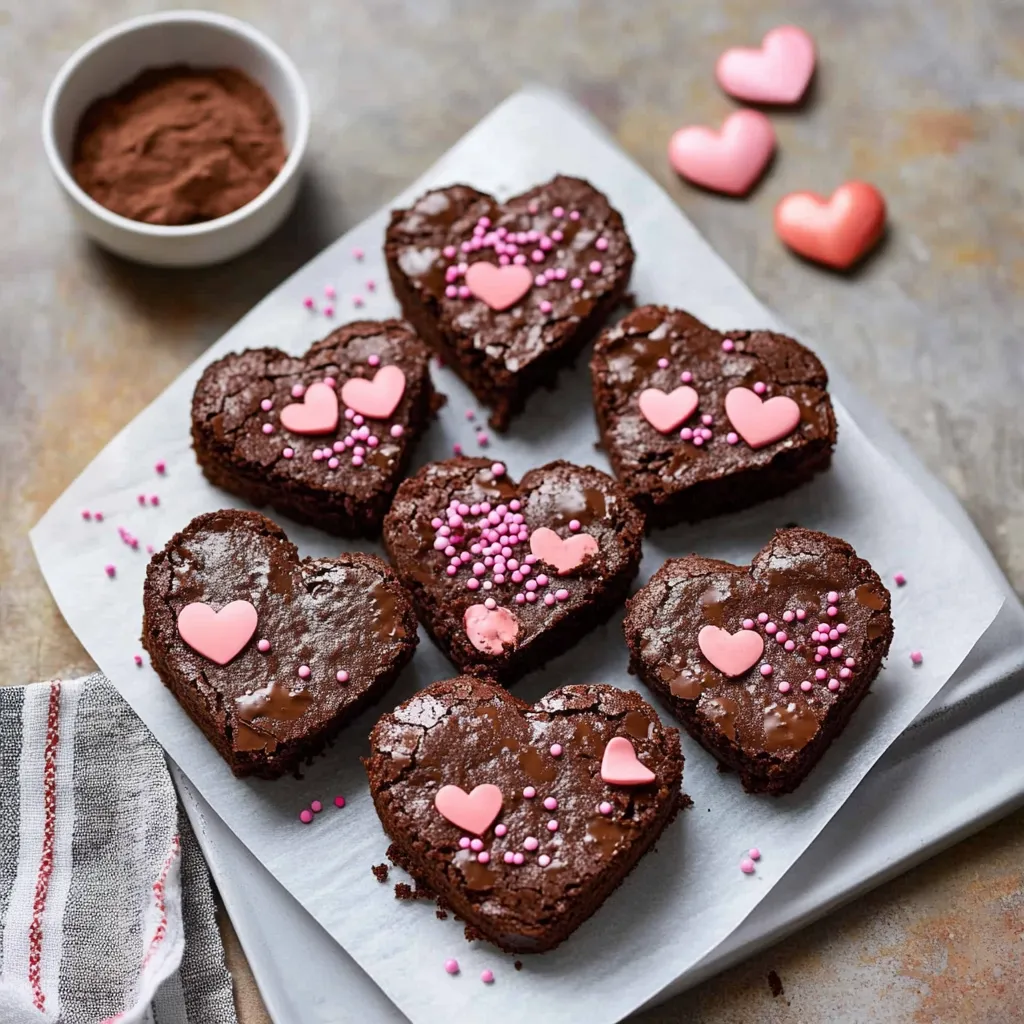 Easy Fudgy Valentine Heart Brownies Recipe