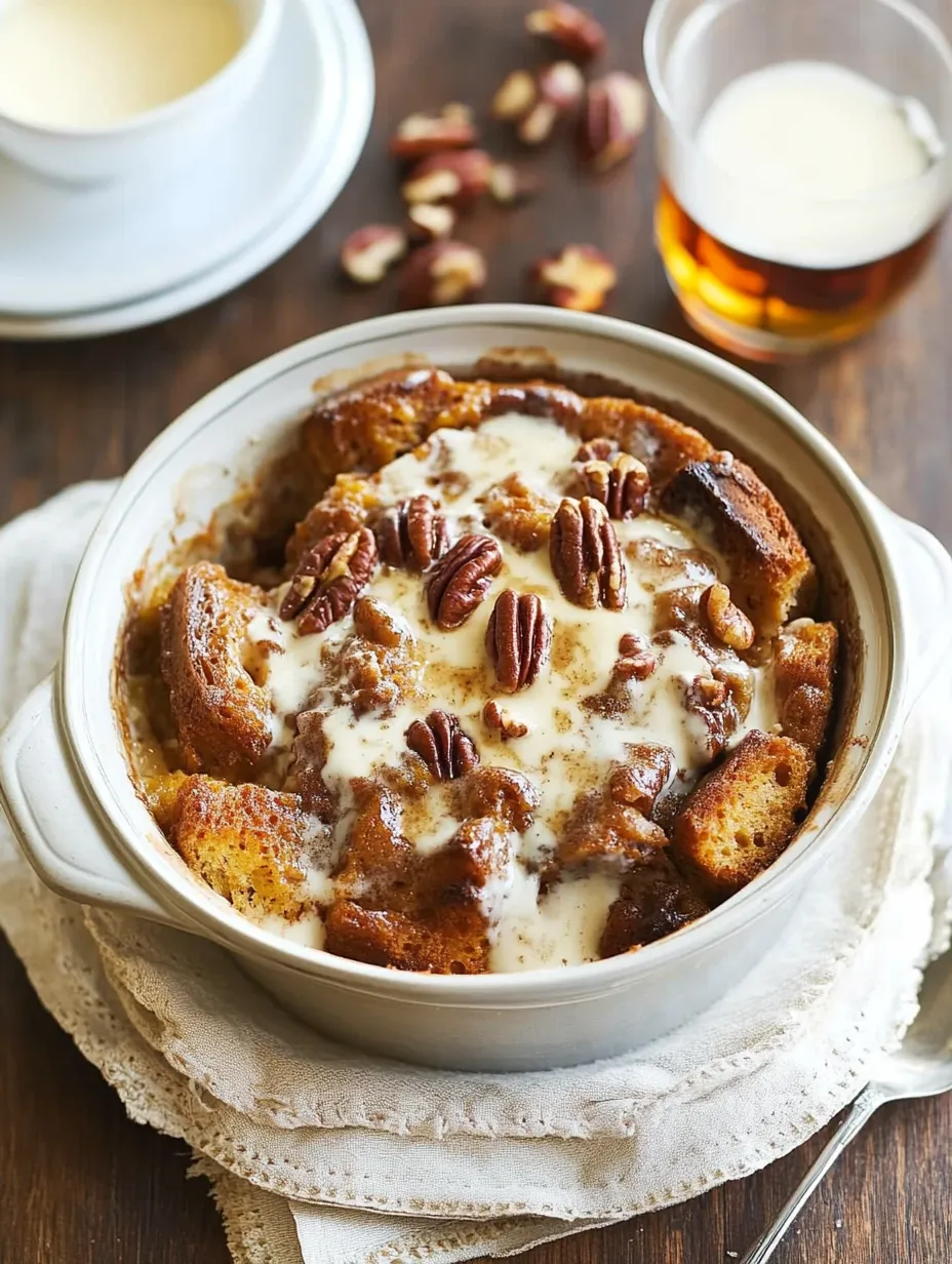 Pumpkin Bread Pudding with Whiskey Cream Sauce