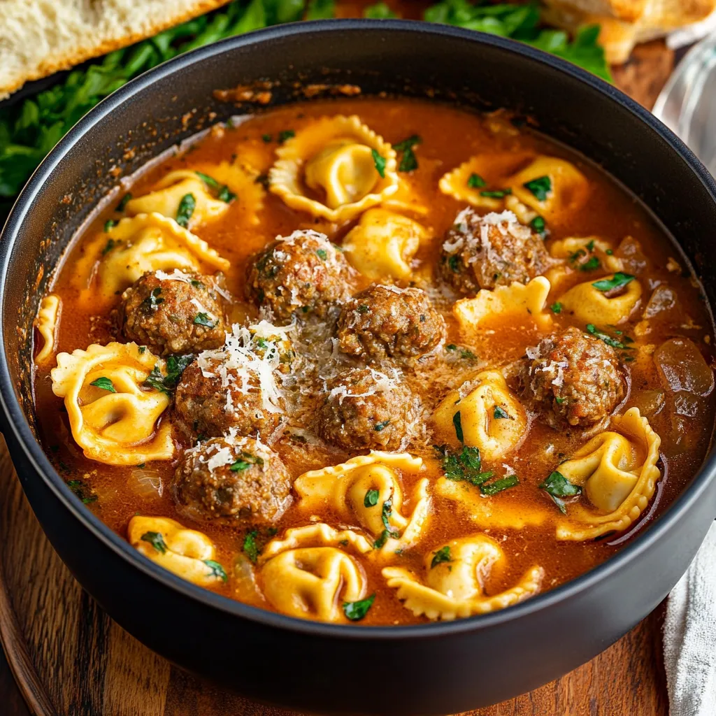 Tortellini Meatball Soup