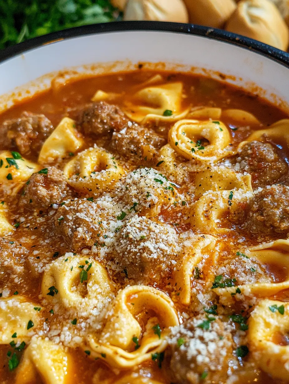 Hearty Tortellini & Meatball Soup