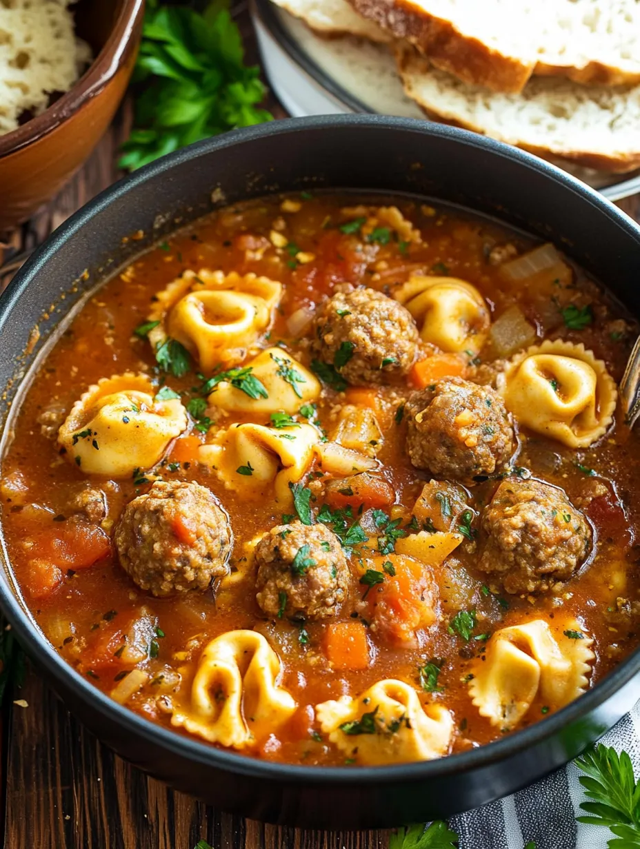 Easy Tortellini Meatball Soup Recipe