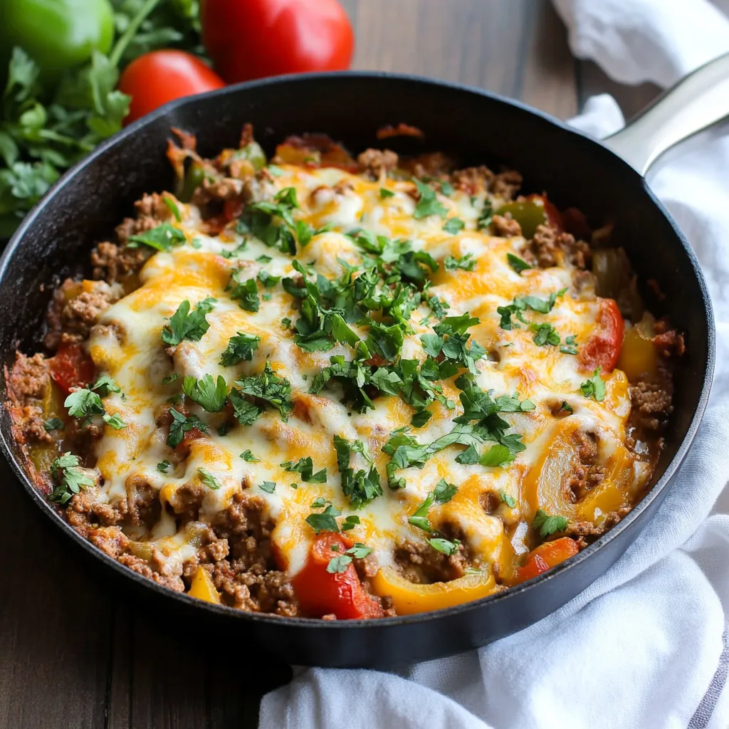 Ground Beef Stuffed Pepper Skillet