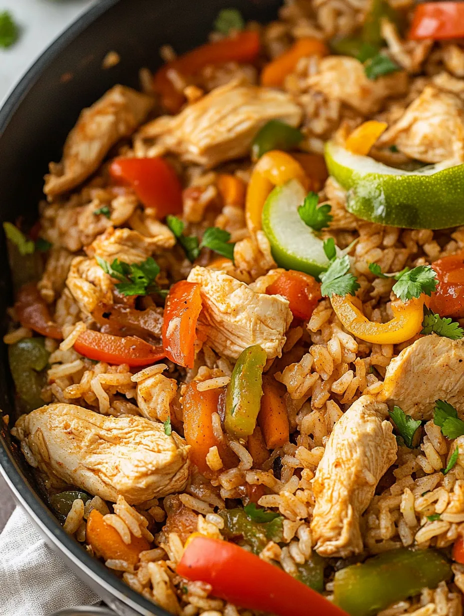 Easy Chicken Fajita Rice Skillet