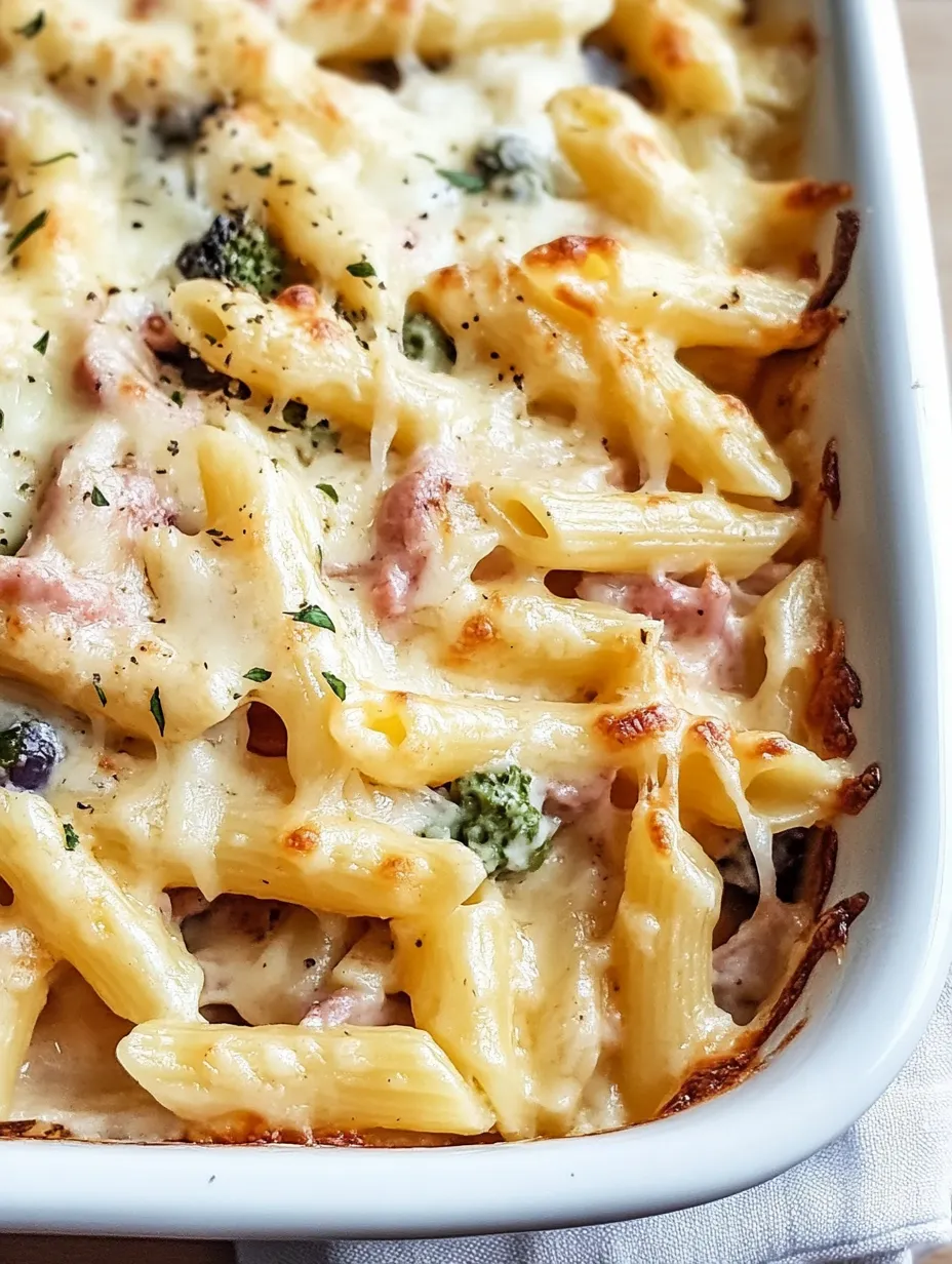 Creamy Chicken Ham Pasta Bake