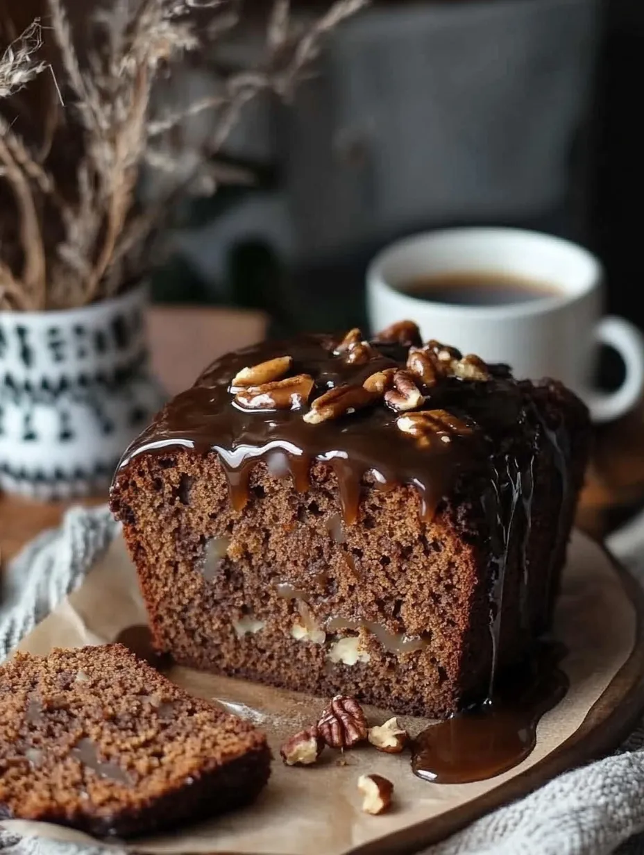 A slice of chocolate cake with walnuts.