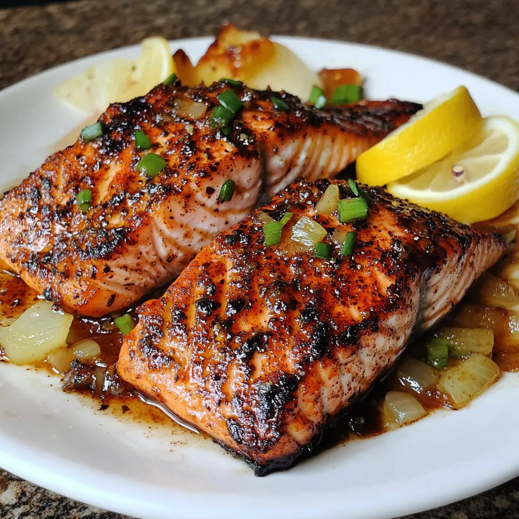 A plate of food with fish and lemon.