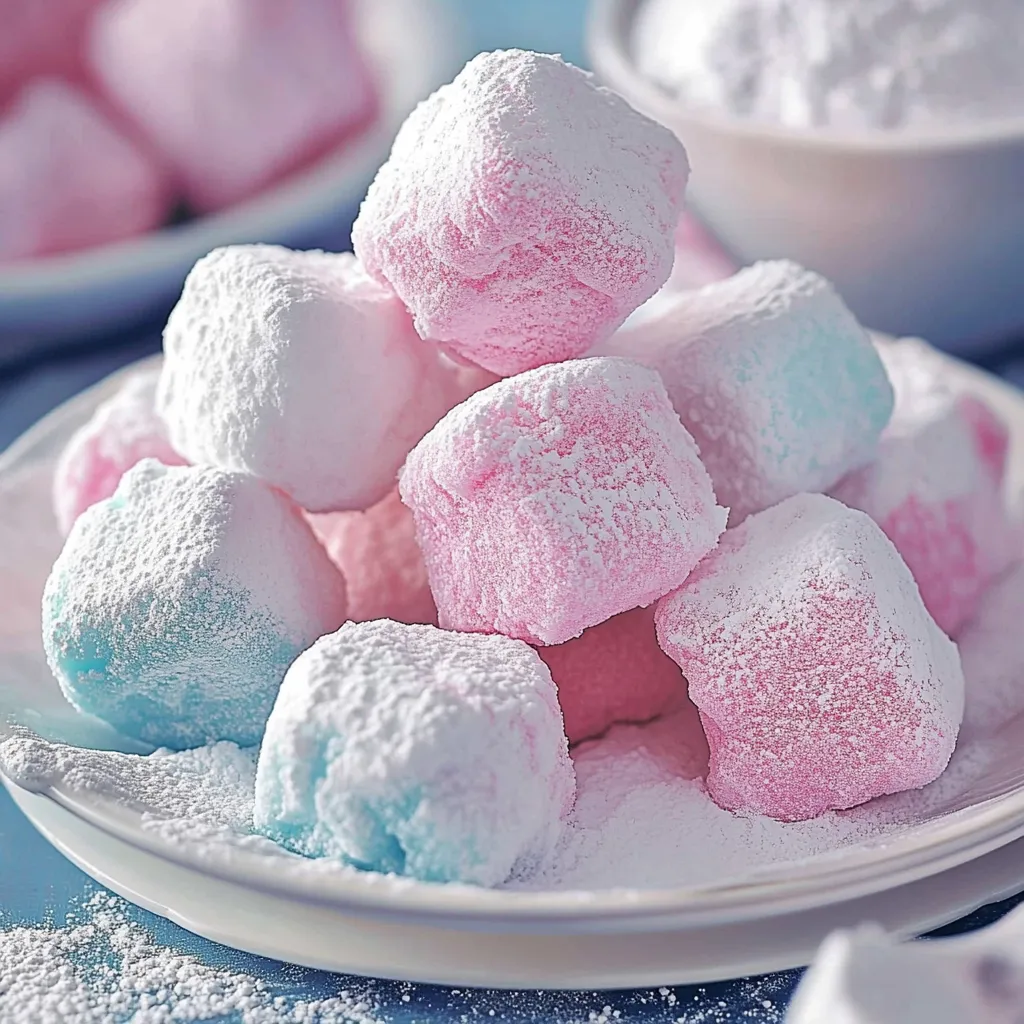 A plate of powdered sugar covered candy.