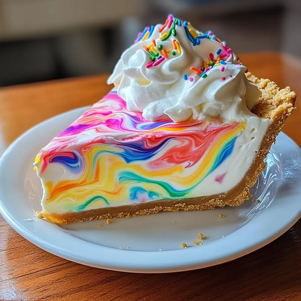 A slice of pie with a white whipped cream topping.