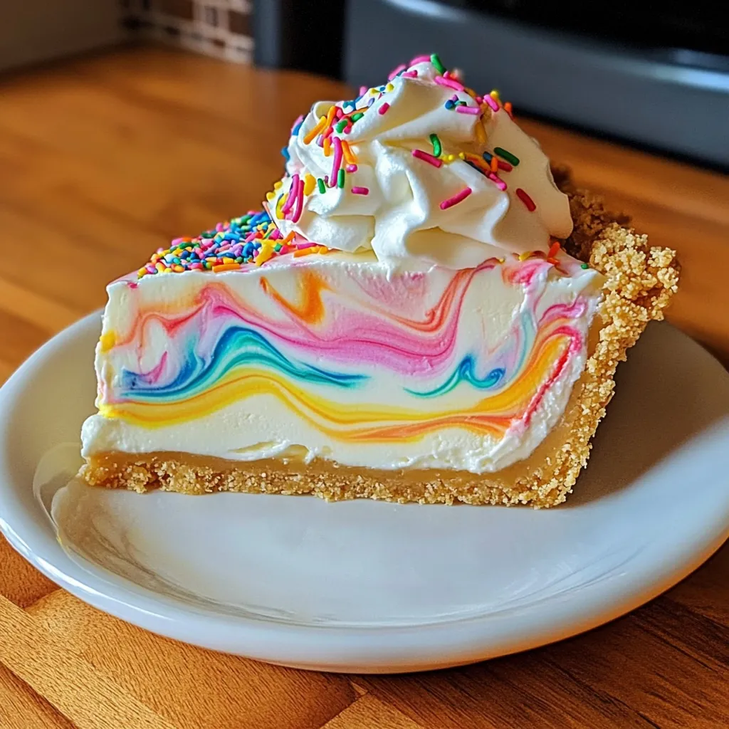 A slice of pie with a white whipped cream topping.