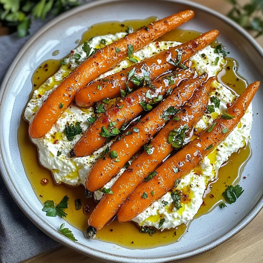 A plate of carrots with a white sauce.