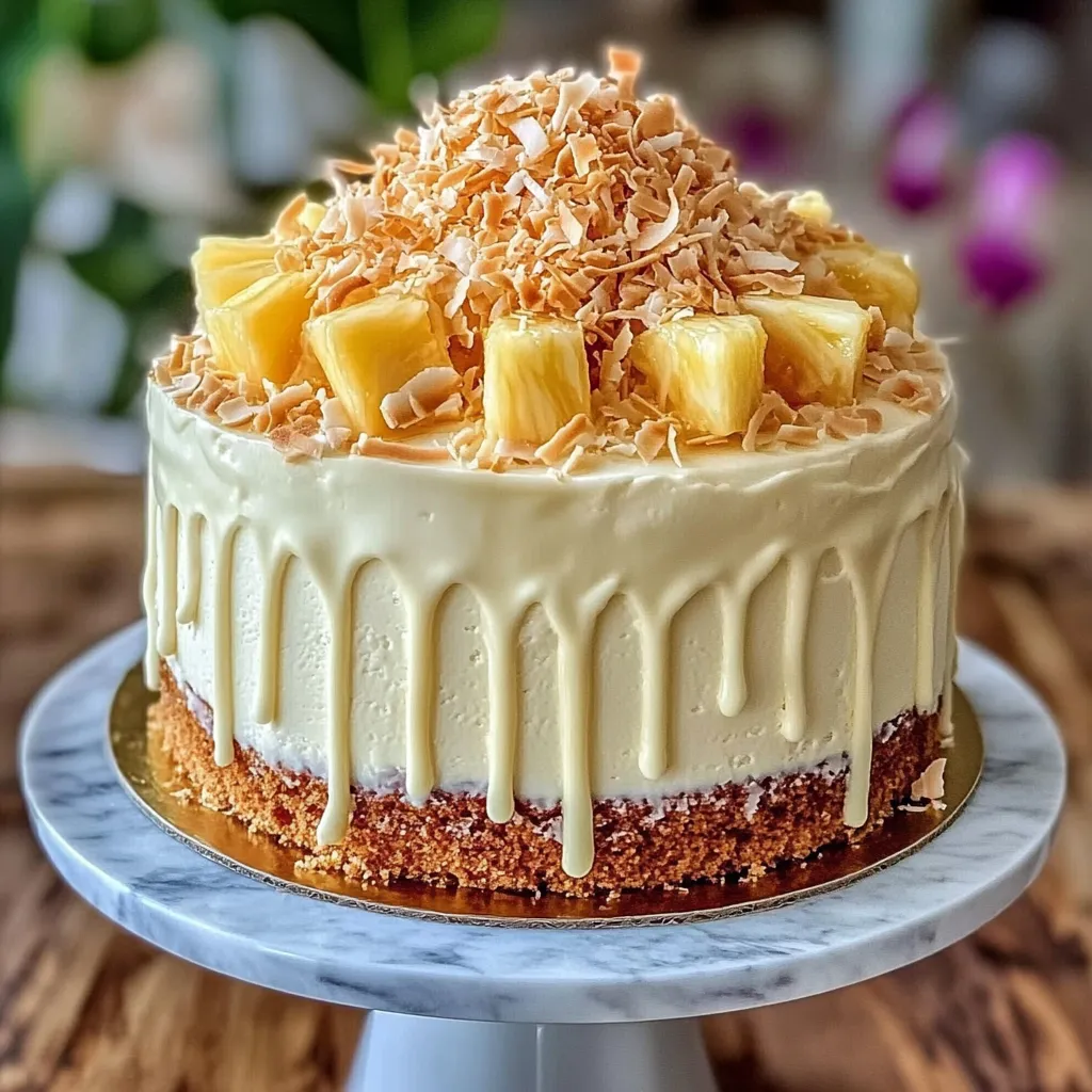 A slice of cake with coconut on top.
