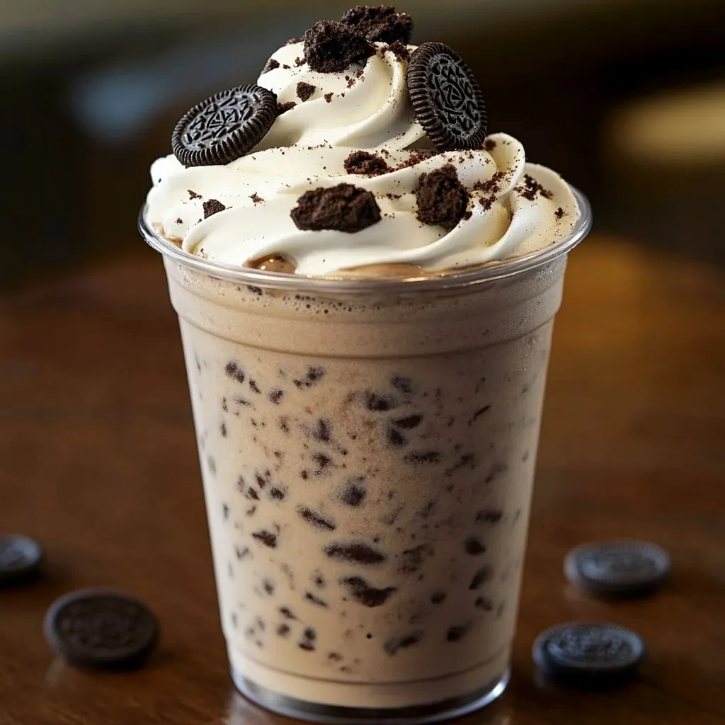 A cup of coffee with a cookie on top.