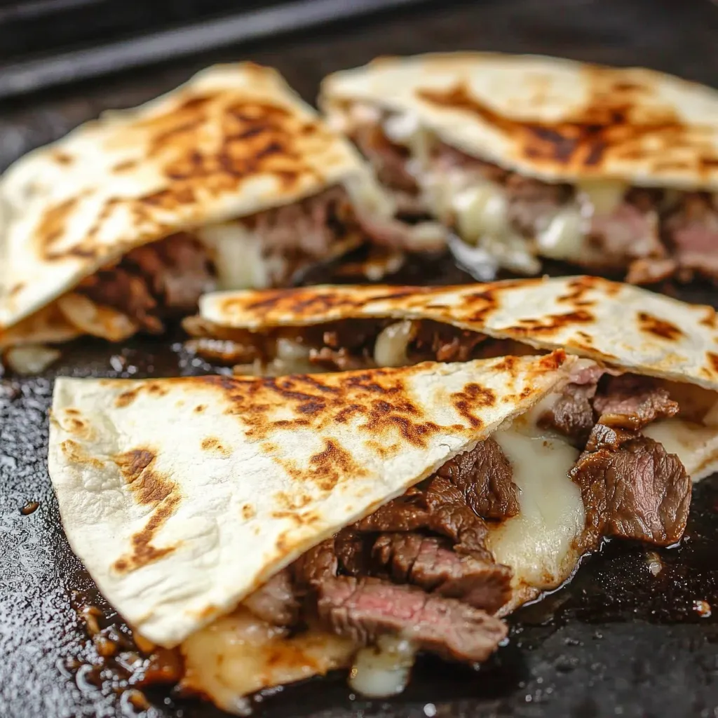 A plate of food with meat and cheese.