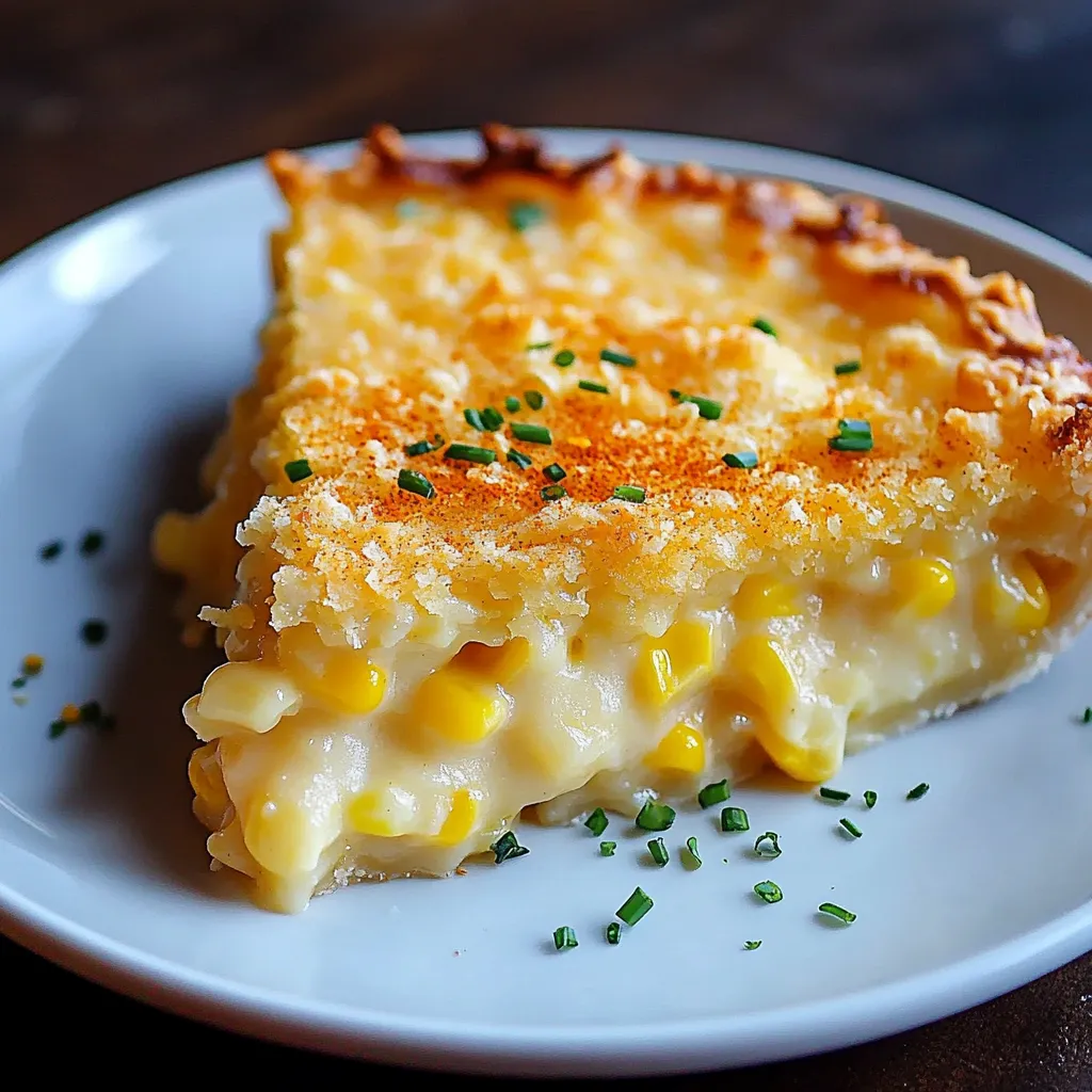 A slice of corn pizza on a white plate.