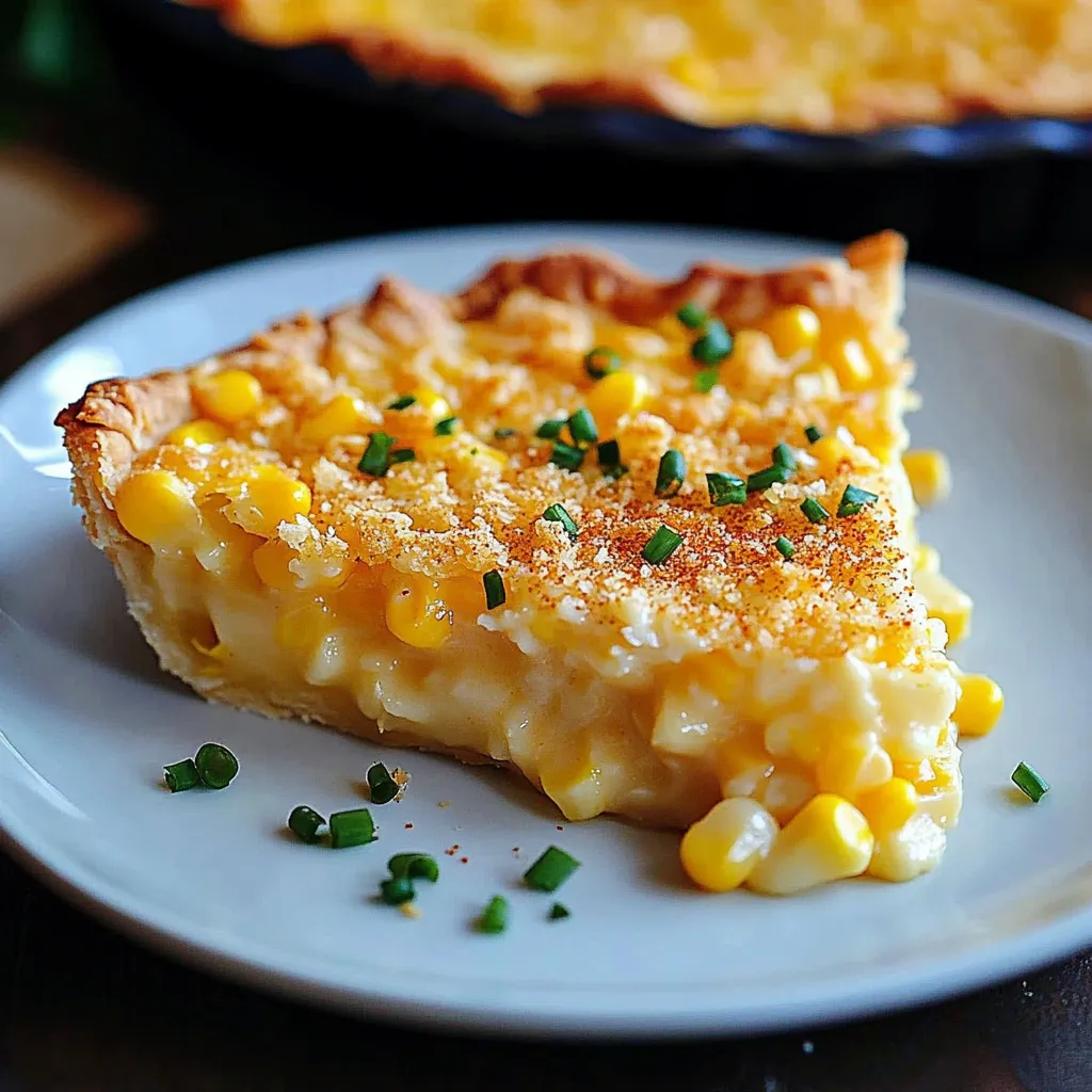 A slice of corn pizza on a white plate.