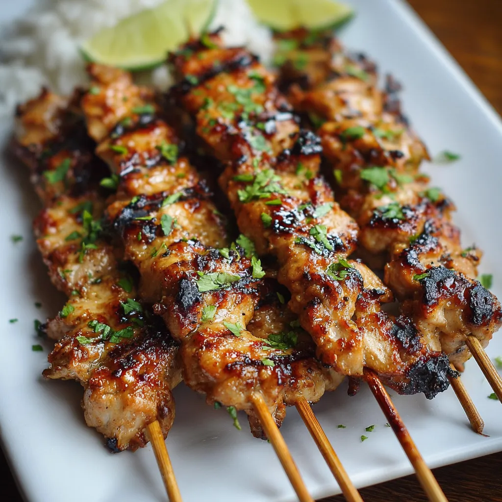 Skewers of meat and vegetables on a plate.